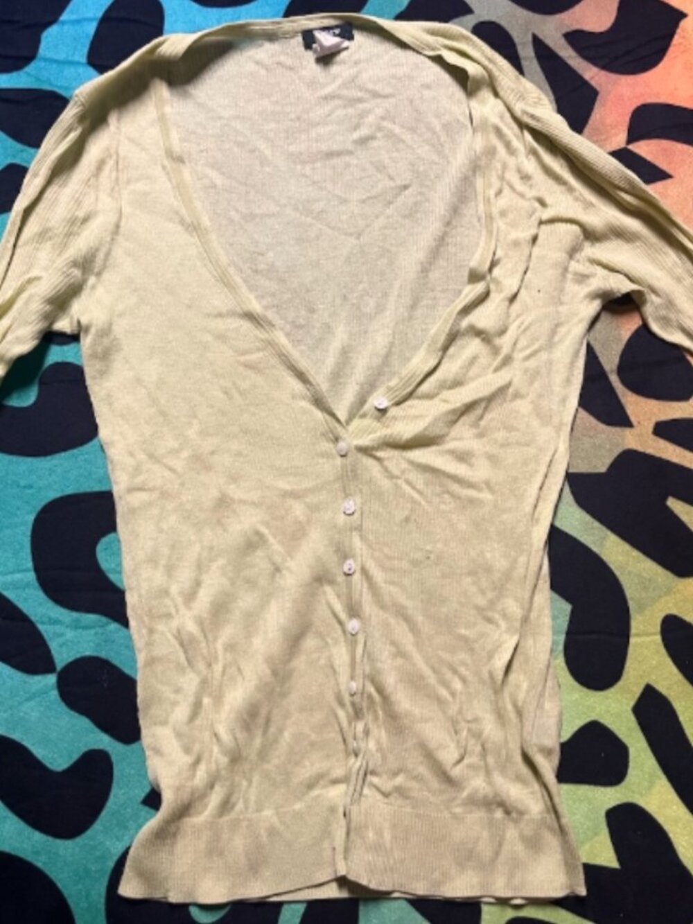 J. CREW LIME GREEN LONG SLEEVE BUTTON DOWN LIGHT FIT TOP SMALL